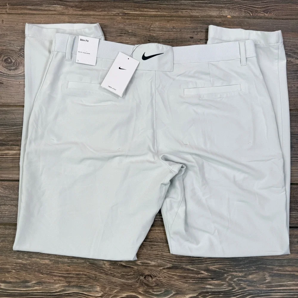 Nike Mens Size 38x34 Golf Pants Light Gray Dri-FIT Slim Fit DA3062-025 New